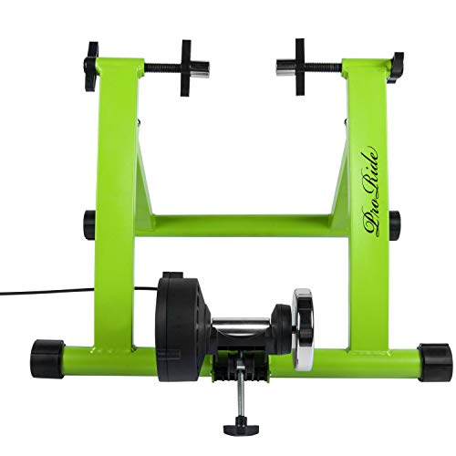 ProRide Indoor Bike Trainer Stand Bicycle Exercise Magnetic Stand with Noise Reduction Wheel with Bike Phone Holder