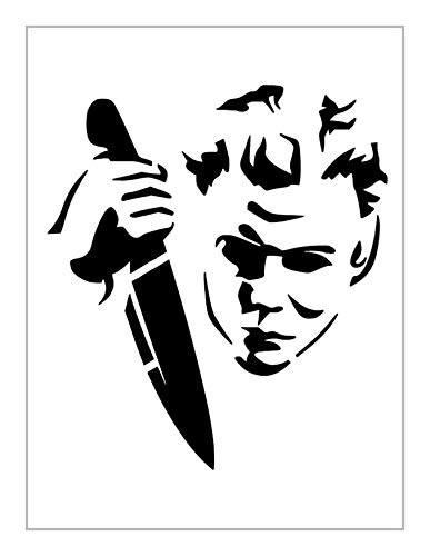 Amazon.com: Jason Voorhees Stencil Friday The 13th Knife Halloween Pumpkin Carving 8.5" x 11 ...
