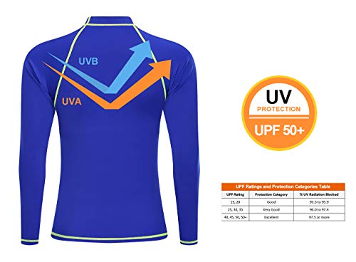image for OMGear Rash Guard Swim Shirt Sun Block Short Long Sleeve Surf Tee Swim