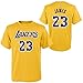 Outerstuff Youth Los Angeles Lakers Lebron James Name and Number Short Sleeve T-Shirt (Gold) (Medium (10/12))