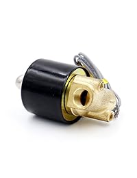 Baomain 1/4 inch Válvula de latón eléctrico válvula solenoide para Aire Agua N/C (normalmente cerrado) AC 220 V