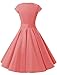 Dressystar Vintage 1950s Solid Color Prom Dresses Cap-sleeve S Coral