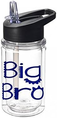 Big brother blue water bottle 10 oz with flip top straw