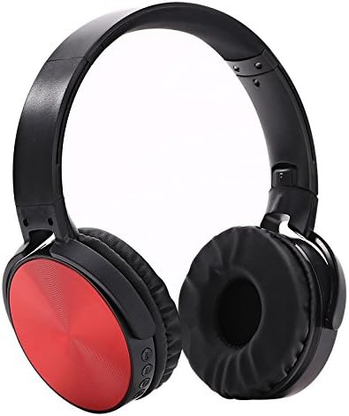 Wireless Headphones,Bluetooth Headset Over Ear Headphones with Mic Running Gaming Sports Earphones Phone/PC plug-in stereo (Red)