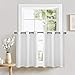 Lazzzy Kitchen Curtains Cafe Curtain Set for Living Light Filtering Tier Curtains Bedroom Window Curtain for Bathroom Door Curtains Thermal Insulated Drapes 24 Inch 2 Panels White