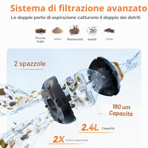 (2026 New) CoasTeering Planet Wireless Swimming Pool Robot, 120 Min Autonomy 4500 mAh, Double Motor, Quick Charge 2.5 h, Bottom Cleaning, Salt & Fresh Water, for Pools up to 80 m²