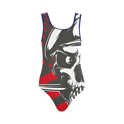 Vintage Distressed American Flag Stars Stripes One Piece Swimsuit Swimwear Bikini M