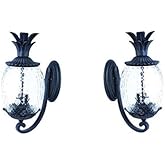 Lanai Collection 2-Light Wall Mount Outdoor Light Fixture, Matte Black - 2 Pack