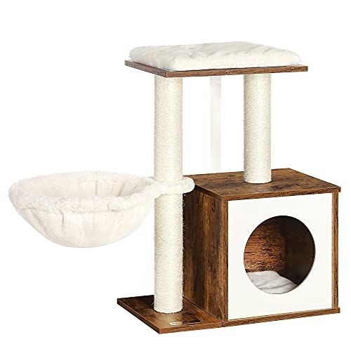 FEANDREA Small Cat Tree for Kittens, Modern Cat Tower for Indoor Cats, Cat Cond…