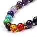 MILAKOO 7 Pcs Chakra Crystal Stone Bracelet Yoga Meditation Relax Anxiety Wristband for Women Men Gift