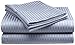 King Size Light Blue 300 Thread Count 100% Cotton Sateen Dobby Stripe Sheet Set