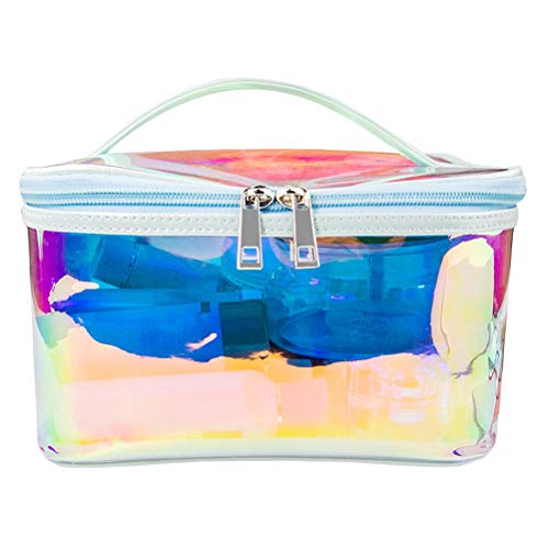 Beaupretty 1PC Holographic Transparent Large Capacity TPU Cosmetic Bag Travel Case Portable for Store Travel Home Dorm 1 Beaupretty 1PC Holographic Transparent Large Capacity TPU Cosmetic Bag Travel Case Portable for Store Travel Home Dorm