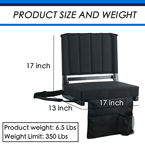 SPORT BEATS Stadium Seat for Bleachers with Back Support and Wide