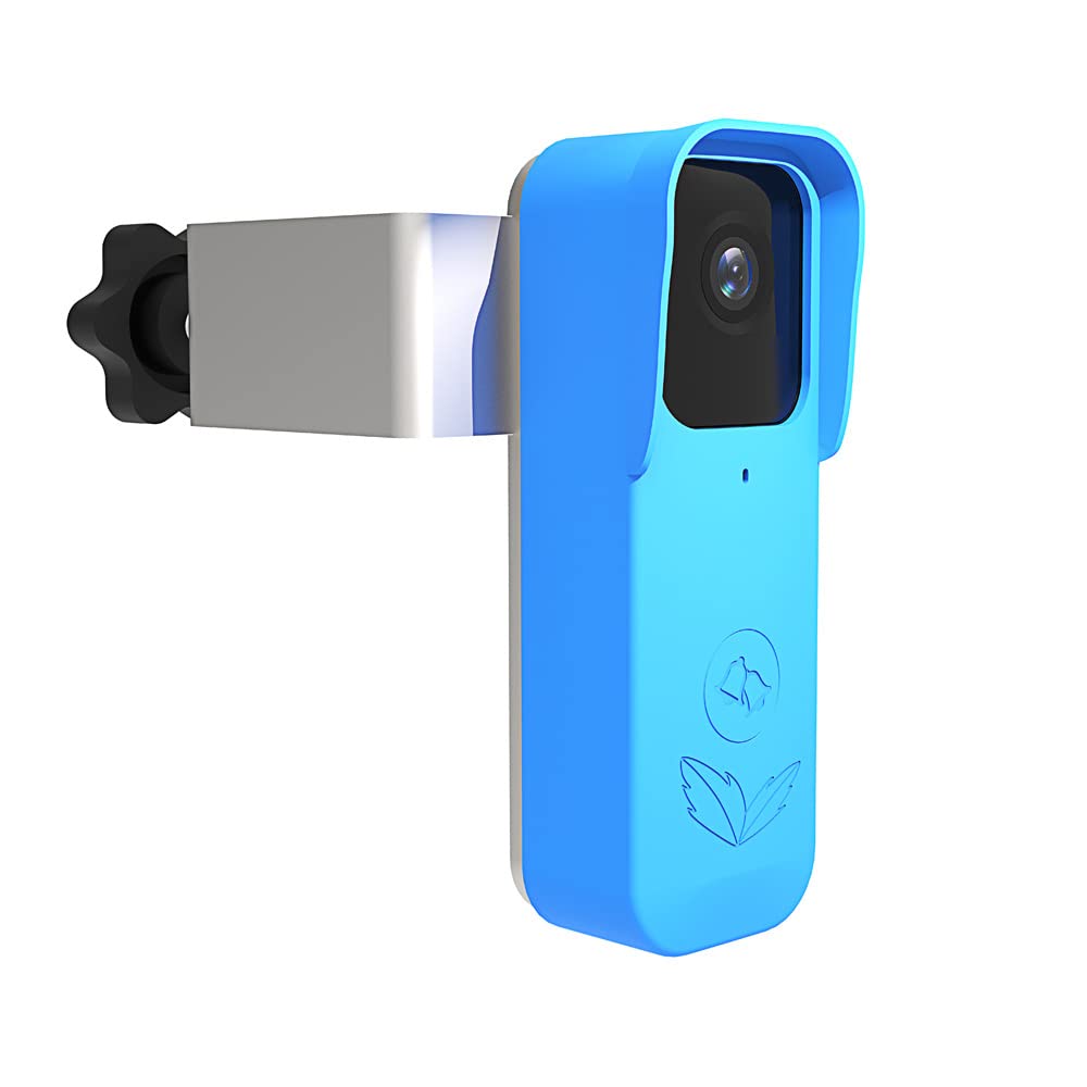 Aokicase For Blink Doorbell Door Holder, Silicone with Parasol, Dust Protection, No-Drill Mounting Bracket for Blink Video Doorbell Cover Holder (Flashing, Blue) A363