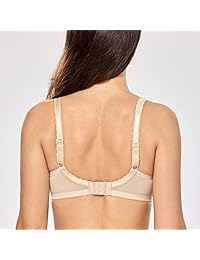 DELIMIRA Women's Plus Size Underwire Non Padded Full Coverage Lace Balconette Bra