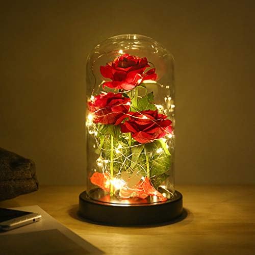 Beauty And The Beast Rose Flowers 40 Led Lights In Glass Dome On Wood Base Warm Light Mode A Fallen Leaves Multi Use For Home Office Or Home Decorations Valentine S Day Mother S Day Beauty And The Beast Rose Flowers 40 Led Lights In Glass Dome On Wood Base Warm Light Mode A Fallen Leaves Multi Use For Home Office Or Home Decorations Valentine S Day Mother S Day