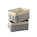 TheWarmHome Storage Basket for Organizing - 3 Pack 14x10x7 inch Large Collapsible Storage Bin for Shelves, Fabric Storage Cubes for Organizer ClosetCloth Gift Toy (Grey & Gold)