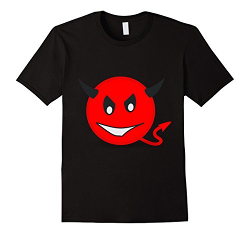Mens funny devil halloween emoji t-shirt xl black