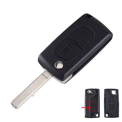 Remote key Case for Peugeot 207 307 308 407 607 807 For Citroen C2 C3 C4 C5 C6 Flip Folding Car Key shell 2Buttons 3Buttons (2Button, VA2 BLADE-CE0523)