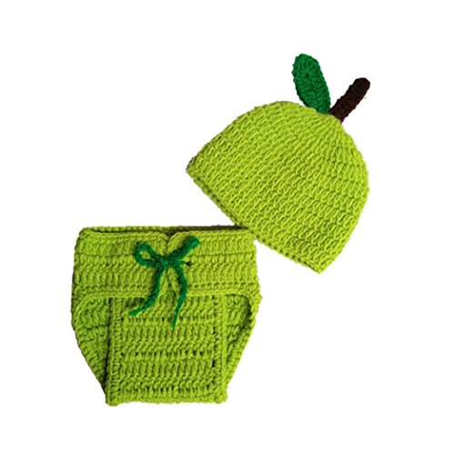 Sunsee Newborn Baby Apple Knit Crochet Clothes Costume Photo Photography Props Outfit