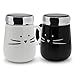 Koolkatkoo Ceramic Cat Coffee Mugs with Mirror Lid Set for Women Girls Cute Tea Cup Coffee Mug 16 oz Black and White