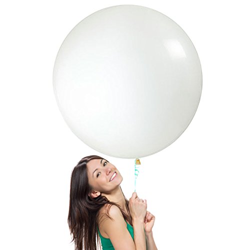 36 Inch (3 ft) Giant Jumbo Latex Balloons (Premium Helium & Confetti Quality), Pack of 3, Round Shape - Clear, for Photo Shoot/Birthday/Wedding Party/Festival/Event/Carnival