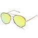 SOJOS Aviator Sunglasses Metal Frame Flat Mirrored Lens SJ1004 with Gold Frame/Olivine Mirrored Lens