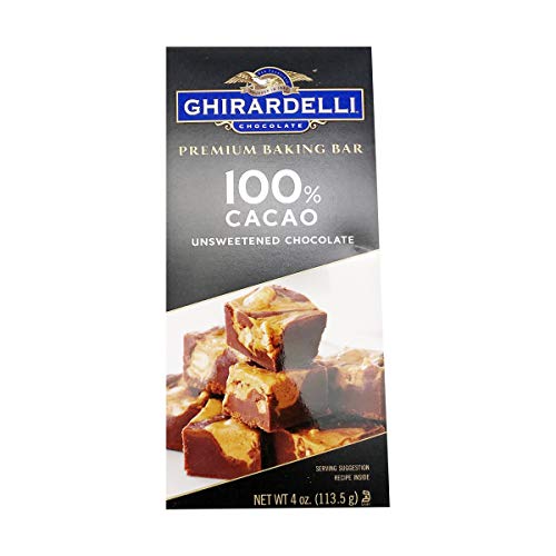 GHIRARDELLI Premium 100 Cacao Unsweetened Chocolate Baking Bar, 4 OZ