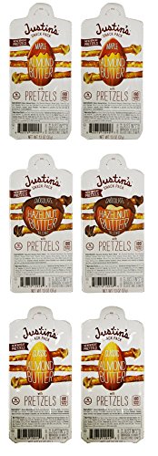 Justin's Nut Butter Snack Pack with Pretzels Variety, Net WT 7.8 oz. (Pack of 6)