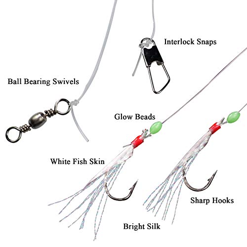 QualyQualy Size 1320 Sabiki Rigs Saltwater Freshwater Fishing Sabiki