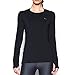 Under Armour Women's HeatGear Armour Long Sleeve, Black/Metallic Silver, Large