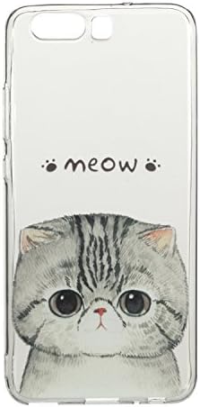 Caseceo Soft TPU Rubber Silicone Cover for HUAWEI P10 (Cute Cat)