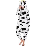 Emolly Fashion Adult Cow Animal Onesie Costume Pajamas for Adults and Teens