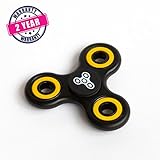 Anti-Stress Spinner | Fidget Spinner With Premium Hybrid Ceramic Bearing And Exclusively Smooth Plastic Frame | Fidget Toy Tri Spinner (Black & Yellow)