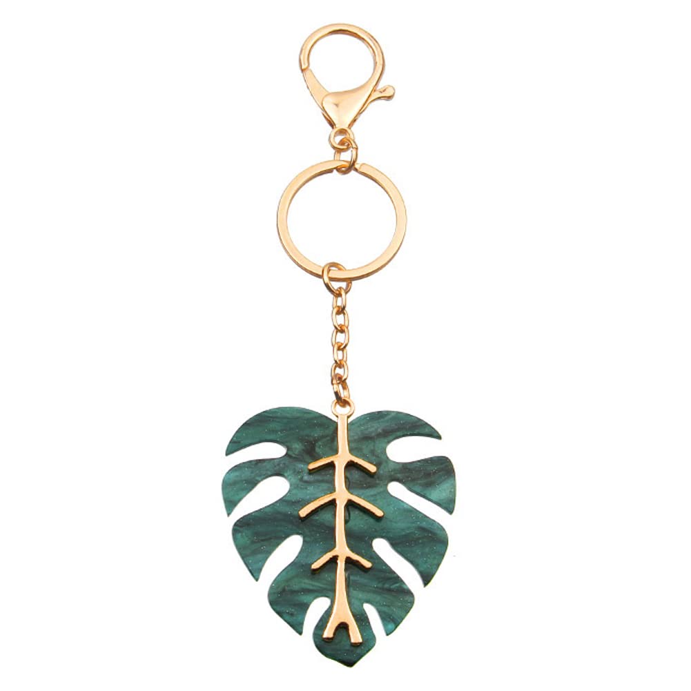 ARFUKA Keyring Green Leaf Pendant Keychain Metal Key Ring Charm Jewellery Christmas Birthday Gift Keyrings Key Chain Key Ring Holder for Men and Women