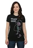 Beauty And The Beast Belle Enchanted Rose Juniors T-shirt (Extra Large, Black)
