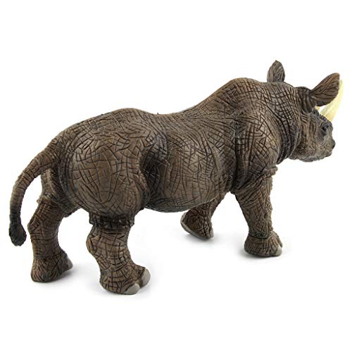 image for Binory Realistic Simulation Rhinoceros Family Figurine Playset Wild Li