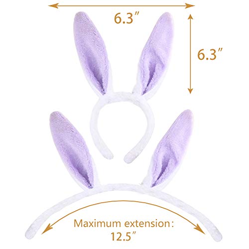 HANSGO Plush Bunny Ears Hairbands, 6PCS 6.5 Inches Cute Colorful Bunny Headband Easter Bunny Ears Hairbands for Party Decoration Party Favor