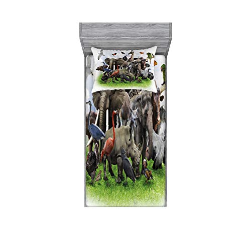 Ambesonne Africa Fitted Sheet & Pillow Sham