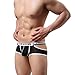 2 Pack Men Boxer Briefs Shorts Hollow Cut Out Trunks Underwear 863 (Medium, white/black)