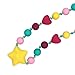 KongNai Teething Necklace Focused Kids with Special Needs | Silicone Chew Necklace with Heart Beads To Chew | Sensory Teether Pendant for Your Teething Babies