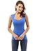 PattyBoutik Women Queen Anne Neckline Hollow Back Blouse (Blue Medium)