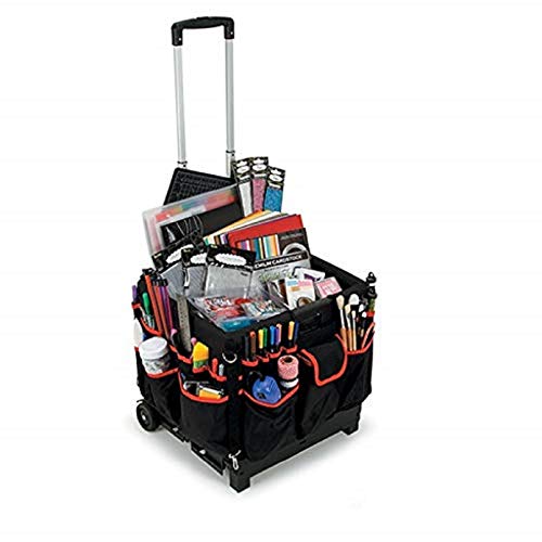 Darice 121027 Rolling Craft Cart Fabric Cover Aluminum Handle