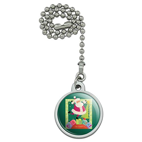 GRAPHICS & MORE Christmas Holiday Celebrate The Season Santa Blocks Ceiling Fan and Light Pull Chain
