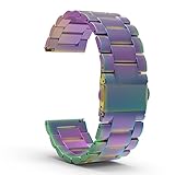 MoKo Fitbit Blaze Band , Universal Stainless Steel Watch Band Strap Bracelet with Spring Pin for for Fitbit Blaze Smart Fitness Watch, Frame NOT Included - Colorful