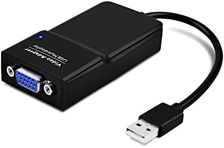 YQZH-US-003 USB 2.0 to VGA Converter - External Video Graphics Card for PC (1080p, Black)