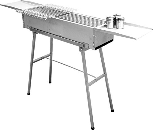 32" deluxe stainless charcoal kebab grill – 9 in…