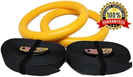 EVOSTROM Gymnastic Rings for Full Body Strength and Crossfit Training (Yellow)