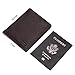Multi-Purpose Travel Wallet Credit Card Holder Passport Cover 2 ID Window Genuine Leather RFID Blocking - Coffee