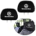 Fubai Auto Parts 2Pack for Mercedes Benz Embroidered Black Gray Fabric Headrest Cover Set (Mercedes-Benz)